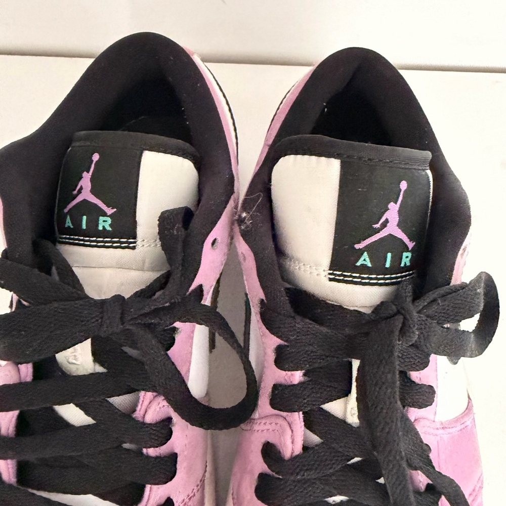 Nike Women's Jordan Air Sneakers - Pink and White-Lightly used - Picture 2 of 4